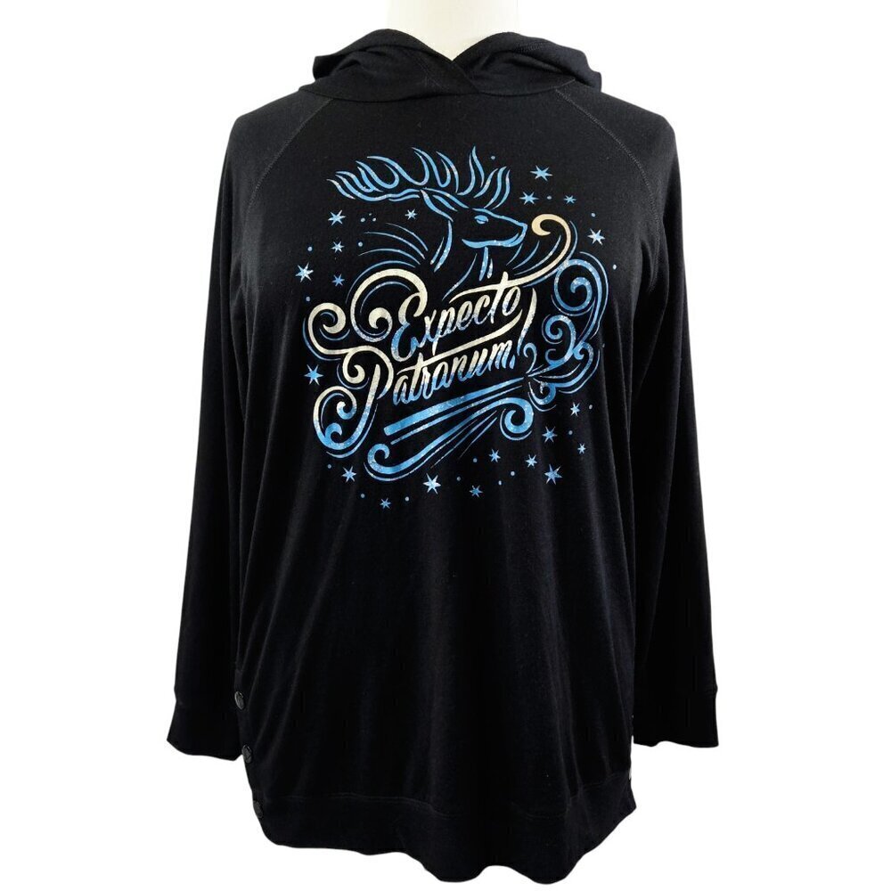 Torrid Harry Potter Expecto Patronum Black Hooded Sweatshirt Hoodie Witchy